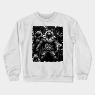 Raccoon Rocket Special Forces guardian of the galaxy black and white Crewneck Sweatshirt